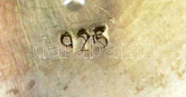 Ezüst (Ag.) fülbevaló szintetikus kővel, jelzett (925), bruttó: 3,3 g