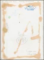 cca 1935 Dulovits Jenő (1903-1972): Utcakép konflissal, pecséttel jelzett másolat, 23,5x17,5 cm