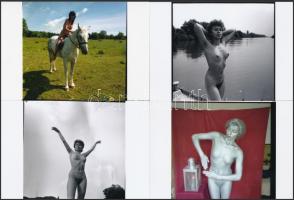 cca 1984 Az érdeklődés felkeltése, 21 db szolidan erotikus fotó, korabeli negatívról készült modern ...