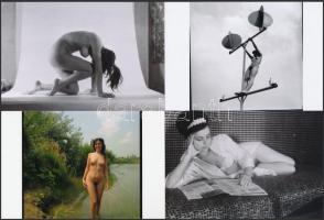cca 1983 Múló emlékek vizuális naplója, 21 db szolidan erotikus fotó, korabeli negatívról készült mo...