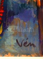 Vén jelzéssel: Erzsébet híd a Budai várral. Olaj, farost, 66×73 cm