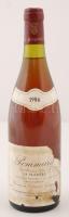 1986 Pommard Premier Cru, La Platiére, francia fehér bor szakadozott címkével, 0,75l / 1986 Pommard Premier Cru, La Platiére, vintage French white wine, 0.75
