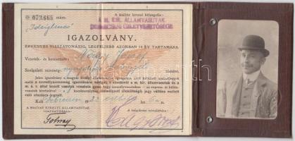 1922 Fényképes MÁV  igazolvány alkalmazott részére