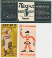 8 db különféle számolócédula (Argos, Herz, stb.), különböző méretben