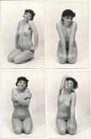 cca 1971 Ápolónő köpeny nélkül, 13 db szolidan erotikus vintage fotó, 14x9 cm / 13 erotic  photos, 1...