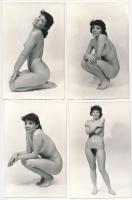 cca 1971 Ápolónő köpeny nélkül, 13 db szolidan erotikus vintage fotó, 14x9 cm / 13 erotic  photos, 1...