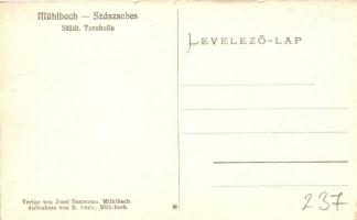 Szászsebes, Mühlbach; Városi tornaterem, Städt. Turnhalle, Verlag von Josef Baumann / gym hall