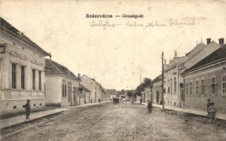 Szászváros, Orastie; Országút, Calea Mihai Viteazul; Weisz Dezső kiadása / street view