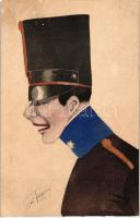 Offizier B.K.W.I. 809-6 / Austrian officer, art postcard s: Rudolf Tropper