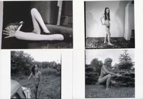 cca 1980 Szabadban és műteremben vegyesen, 13 db szolidan erotikus fotó, korabeli negatívról készült...