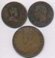 Vegyes: Ausztrália 1922. 1P Br "V. György" + Franciaország / Második Császárság 1853MA 5c ...