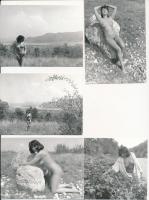 Látogatás a Dunakanyarban, 9 db szolidan erotikus vintage fotó, 12x9 cm /  9 erotic photos, 12x9 cm