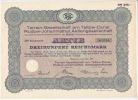 Németország/Weimari Köztársaság/Drezda 1926. "Szász Mezőgazdasági Bank Részvénytársaság" részvénye 100M-ról, lyukasztással és szárazpecséttel + 1929. "Terrain-Gesellschaft am Teltow-Canal Rudow-Johannisthal, Atkiengesellschaft" részvénye 300M-ről, szárazpecséttel, lyukasztva + "Szász Földhitel Intézet" jelzáloglevele 500M-ról, szárazpecséttel, lyukasztva T:I--II- Germany / Weimar Republic / Dresden 1926. "Sächsische Landwirtschaftsbank Aktiengesellschaft" share about 100 Mark, with puncture and embossed stamp + 1929. "Terrain-Gesellschaft am Teltow-Canal Rudow-Johannisthal, Atkiengesellschaft" share about 300 Mark with embossed stamp, perforated + "Sächsischen Bodencreditanstalt" debenture about 500 Goldmark with embossed stamp, perforated C:AU-VF