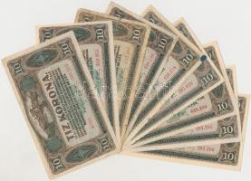 1920. 10K (20x) közte 12db sorszámkövető (2+2+4+4) T:II,II-,III