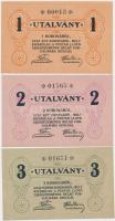 Budapest ~1920. 1K + 2K + 3K "Pester Lloyd" utalvány T:I,I-  Hungary / Budapest ~1920. 1 Korona + 2 Korona + 3 Korona "Pester Lloyd" coupons C:UNC,AU  Adamo BUC-212.1;212.2;212.3