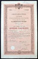 Budapest 1892. "A Magyar Korona országai 4%-al kamatozó járadékkölcsön" államadóssági kötvény 1000K-ról, szárazpecséttel, bélyegzéssel, szelvényekkel T:III