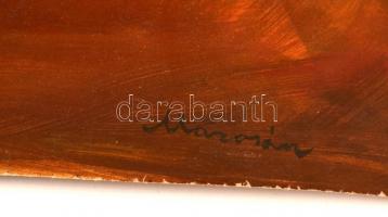 Marosán jelzéssel: Ház udvar. Olaj, farost, 64×70 cm