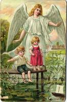 Angel with children, litho s: Jenny Nyst