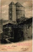 1899 Stolpen, Coselthurm der Schlossruin / castle tower (fa)