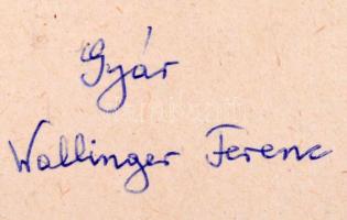 cca 1960 Wallinger Ferenc: Gyár, feliratozott vintage fotóművészeti alkotás, kasírozva, 40x25,5 cm