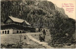 Tátra, Magas Tátra, Vysoké Tatry; Zerge szálló, kiadja Divald Károly / hotel