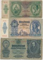 1930-1945. 10P-100.000P 10db klf pengő bankjegy, közte 1930. 20P T:III,III-