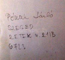 cca 1980 Péntek László: Cím nélkül, feliratozott vintage fotóművészeti alkotás, 26x17 cm, 40x30 cm-e...