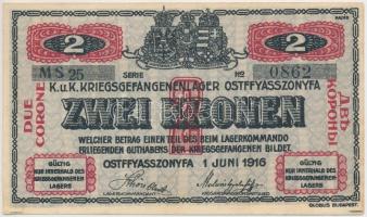 Ostffyasszonyfa/hadifogolytábor 1916. június 1. 2K arab sorozat és sorszámmal, "MS" jelzés...