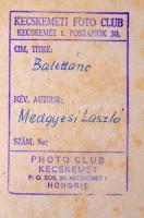 cca 1960 Medgyesi László: Balett, feliratozott vintage fotóművészeti alkotás, 27x40 cm