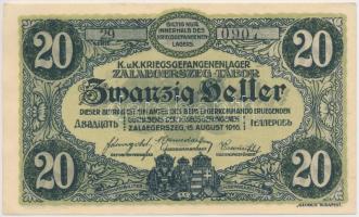 Zalaegerszeg / hadifogolytábor 1916. augusztus 15. 20f arab sorozat és sorszámmal T:II