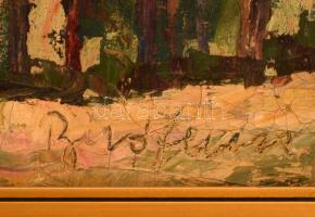 Biró jelzéssel: Vitorlás a tavon. Olaj, vászon, keretben, 44×60 cm