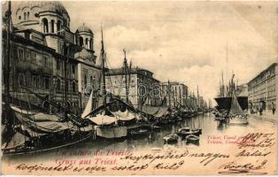 1899 Trieste, Canal Grande, ships (EB)