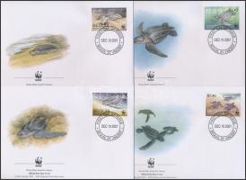 2001 WWF: teknősbéka sor Mi 306-309 4 FDC-n