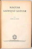 Bárczi Géza: Magyar szófejtő szótár. Budapest, 1941, Királyi Magyar Egyetemi Nyomda. Kiadói félvászo...