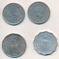 India 1946. 1/2R Ni + 1954. 1/2R Ni + 1975. 10p Al + 2000. 2R Ni T:2,2- ph. India 1946. 1/2 Rupee Ni + 1954. 1/2 Rupee Ni + 1975. 10 Paise Al + 2000. 2 Rupees Ni C:XF,VF edge error