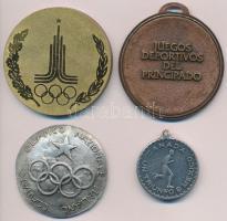 4db klf olimpiai és sport témájú emlékérem, közte Olaszország DN "Olasz Nemzeti Olimpiai Bizott...