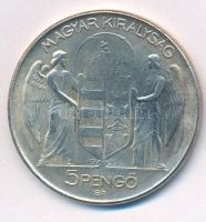 Magyarország 1939. 5P "Horthy balra" modern Fe hamisítvány érme T:2-
Hungary 1939. 5 Peng...