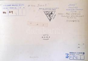 cca 1969 Dezső Pál: Vetés, feliratozott vintage fotóművészeti alkotás, kiállítási emlékpecsétekkel, ...