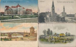 5 db RÉGI magyar városképes lap, vegyes minőség; Szeged, Kecskemét / 5 old Hungarian town-view postcards, mixed quality