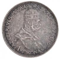 1896KB 1K Ag "Millenium" jó állapotban lévő eredeti zöld "Milleniumi Koronaérem - 189...