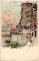 Menton, Carte Postale Artistique de Velten No. 471., litho s: Manuel Wielandt (EB)