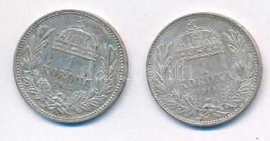 1914-1915KB 1K Ag "Ferenc József" (2x) T:2