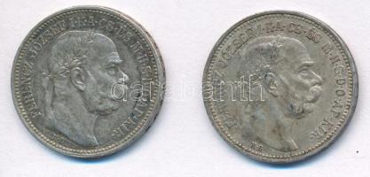 1912-1915KB 1K Ag "Ferenc József" (2x) T:2 patina