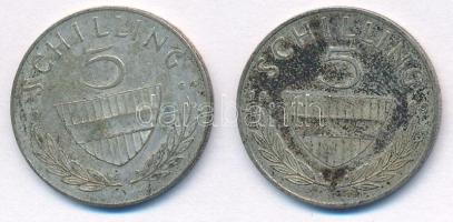 Ausztria 1964. 5Sch Ag + 1965. 5Sch Ag T:2 patina Austria 1964. 5 Schilling Ag + 1965. 5 Schilling Ag C:XF patina