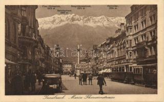 Innsbruck, Maria Theresia street, tram, mountains (EK)