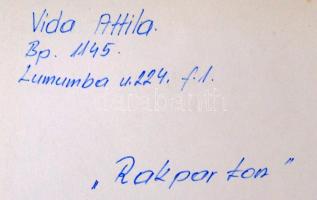 cca 1977 Vida Attila: Rakparton, feliratozott vintage fotóművészeti alkotás, 40x30 cm