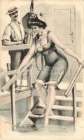 Bathing lady, gently erotic s: W. Braun (EB)