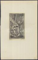 Életképek, 4 db különféle rézmetszet, papír, jelzettek a metszeten, 12,5×7,5 cm