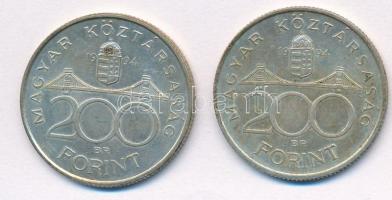 1994. 200Ft Ag "Deák" (2x) T:2 oxidáció