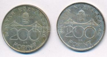 1994. 200Ft Ag "Deák" (2x) T:2 oxidáció